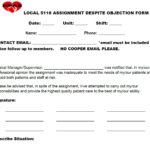 Local 5118 Assignment Despite Objection (ADO) Form