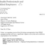 Demand to Bargain Sent to Medical Center Regarding Parking Garage Construction’s Impact on Staff