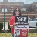 COVID-19 pandemic frontline RNs  at Salem hold informational picket to demand safe staffing in contract bargaining